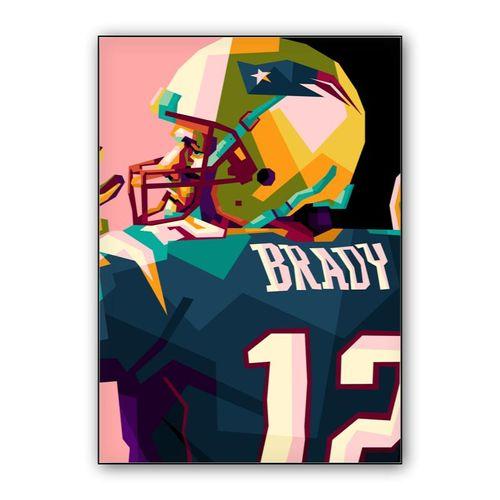 Tom Brady in wpap pop art wall art poster