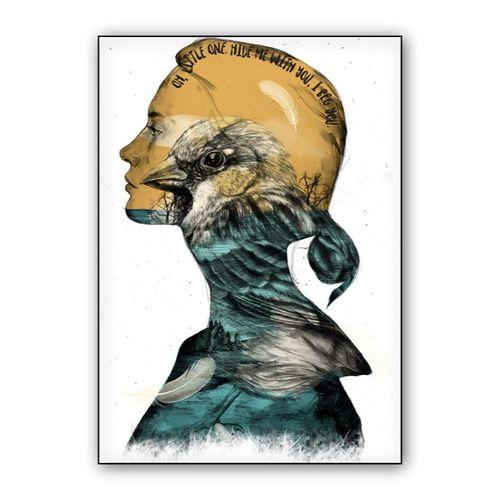 Bird illustration wall art poster