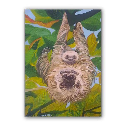 Mother and child Sloths wall art poster