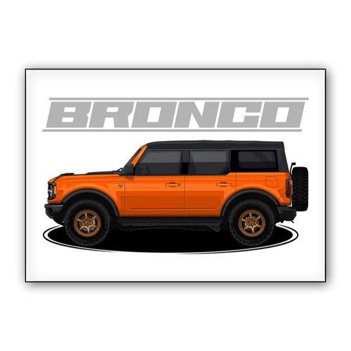 Ford Bronco Car Canvas Ford wall art poster