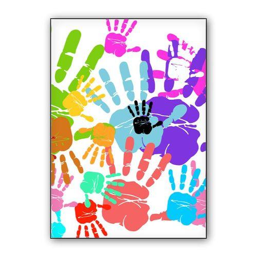 Colorful hands wall art poster