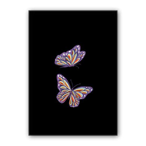 Rainbow butterflies wall art poster