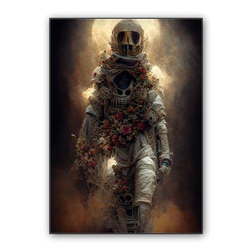 Cosmonaut Skeleton wall art poster
