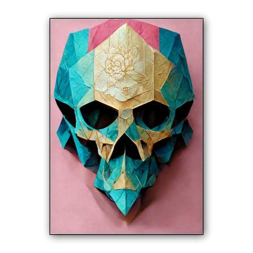 Origami Paper Skull wall art poster