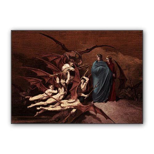 Dante and Virgil Attacked by Devils wall art poster