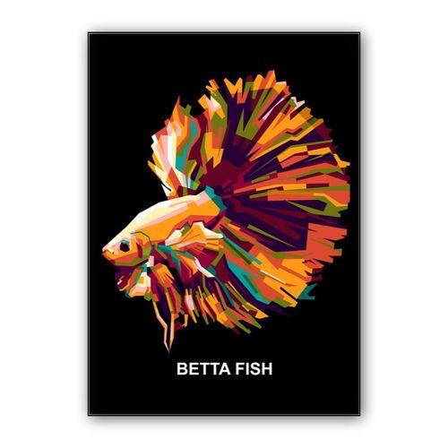 Pop art of Betta Fish in trend wall art poster