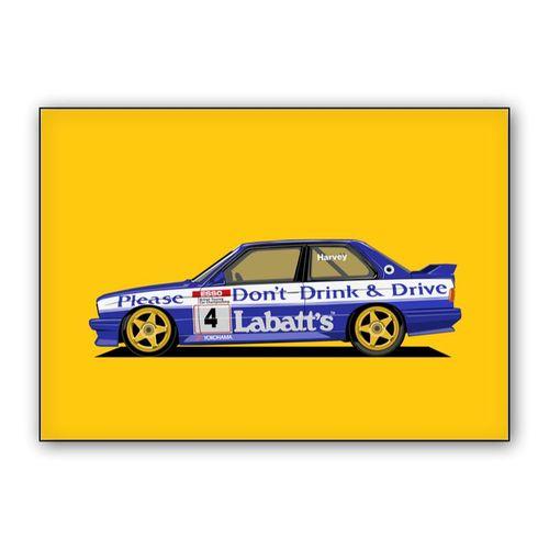 Tim Harvey Labatt's BMW E30 M3 BTCC wall art poster