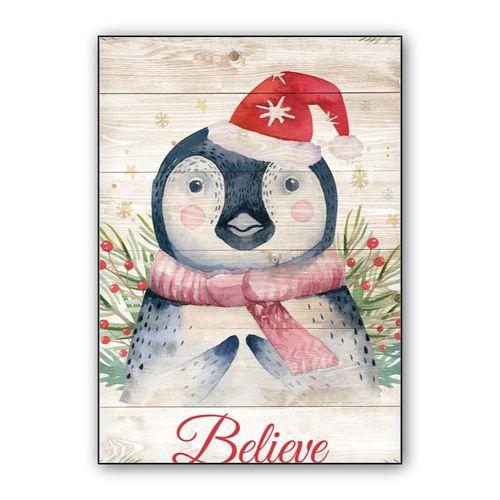 Believe Christmas Penguine wall art poster