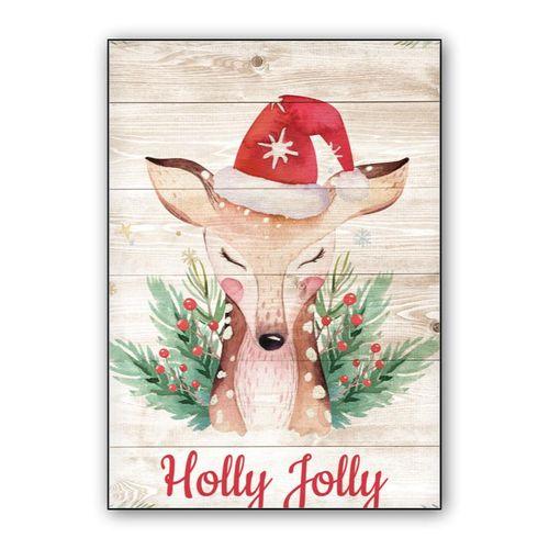 Christmas Holly Jolly Deer wall art poster