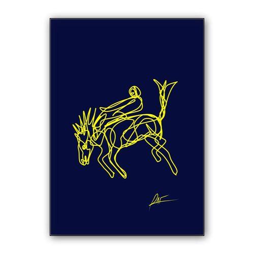 caballo de rodeo wall art poster
