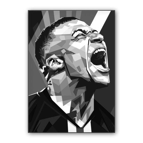 Kylian Mbappé in wpap Black &amp; white wall art poster