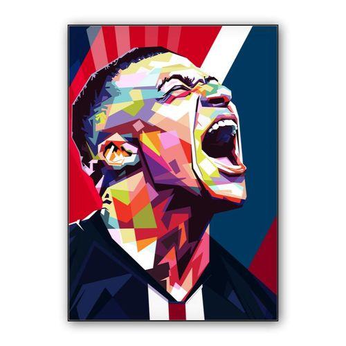 Kylian Mbappé in wpap pop art wall art poster