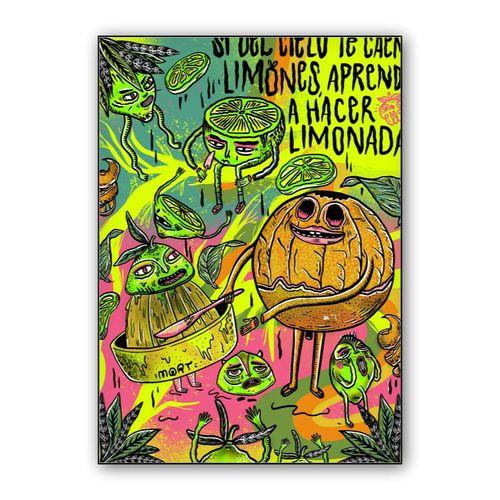 print si del cielo te caen limones wall art poster