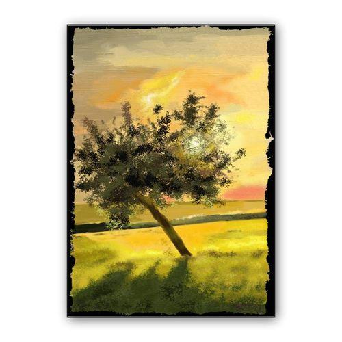 Sunset in tree wall art poster