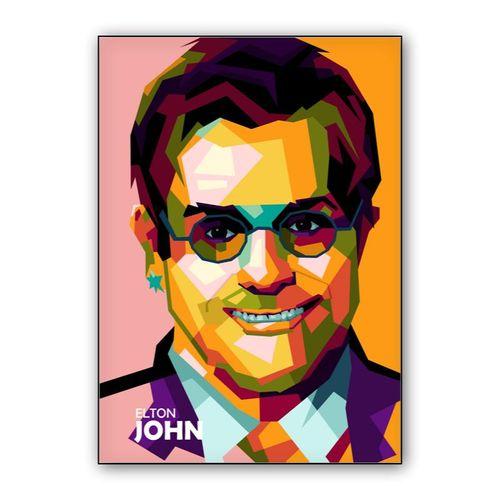 Elton John in amazing pop art wall art poster
