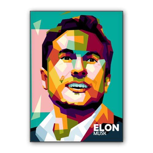 Elon Musk in trending pop art wall art poster