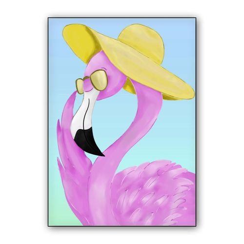 Summer flamingo wall art poster