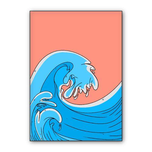 A splash of waves  wall art poster