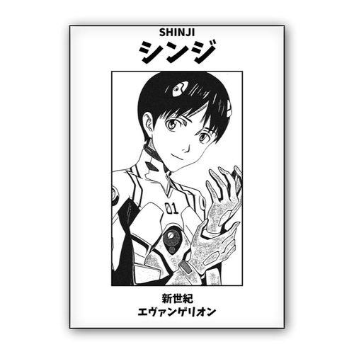 Shinji Black and White wall art poster