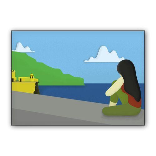 Girl and Sea wall art poster