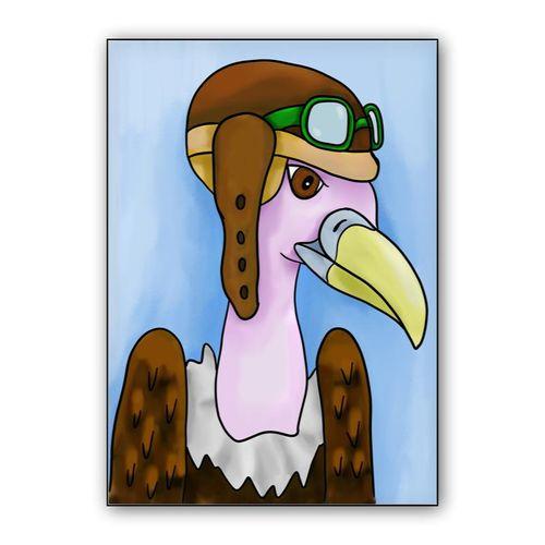 Pilot vulture wall art poster