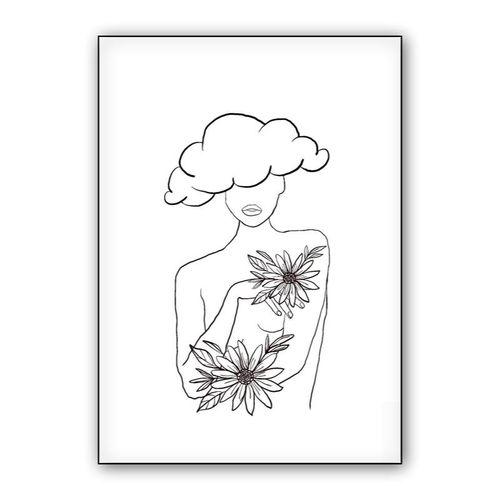 Head in the clouds wall art poster