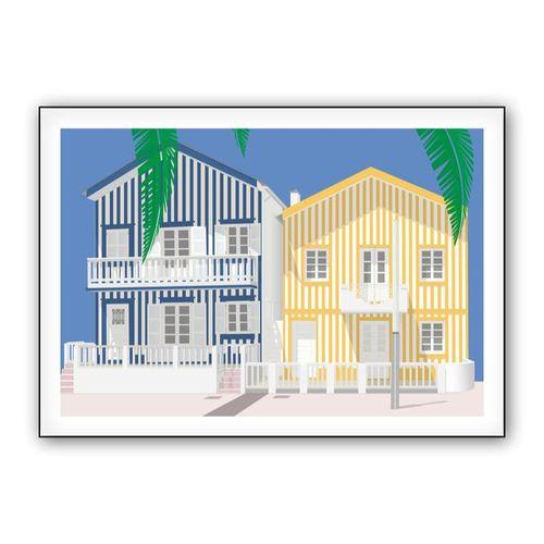 Palheiros da Costa Nova wall art poster