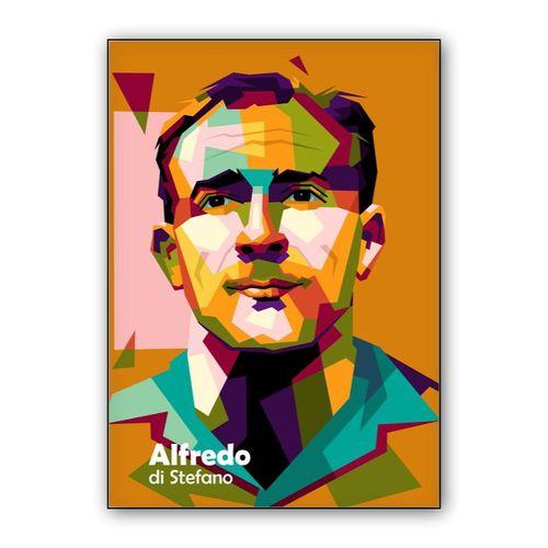 Alfredo di Stefano in wpap pop art wall art poster