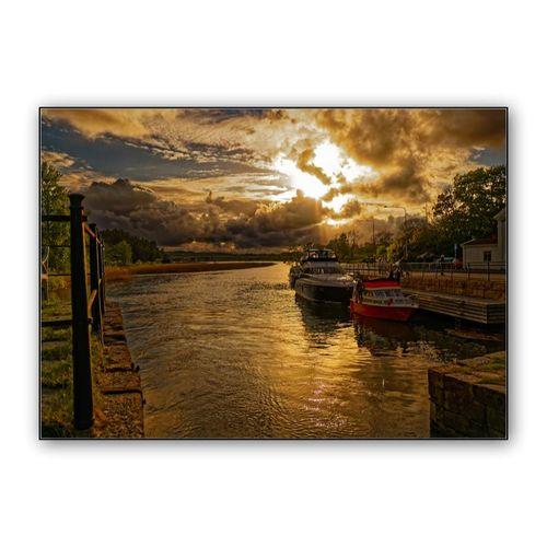 Springtime evening sun wall art poster