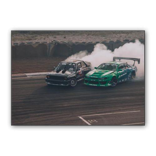 Drifting BMW E30 3 series & Nissan S14 Silivia wall art poster