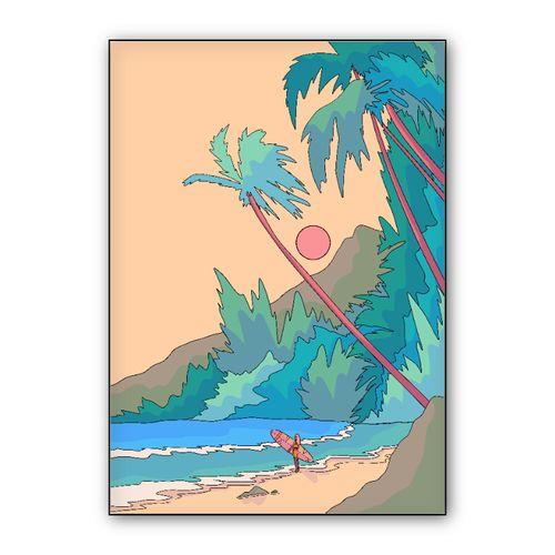 Waiting for a wave wall art poster