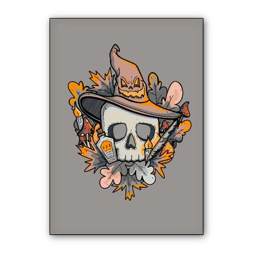 Skull of a wizard wall art poster