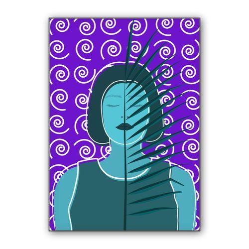 Leaf face wall art poster