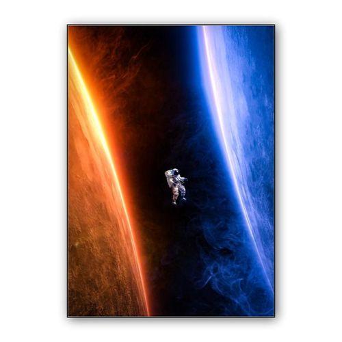Astronaut between planets wall art poster
