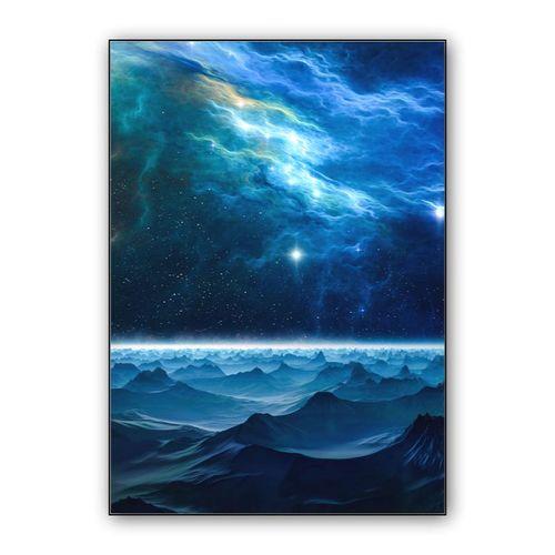 Blue Space Landscape wall art poster