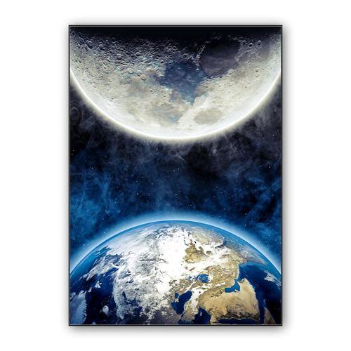 Earth and Moon wall art poster
