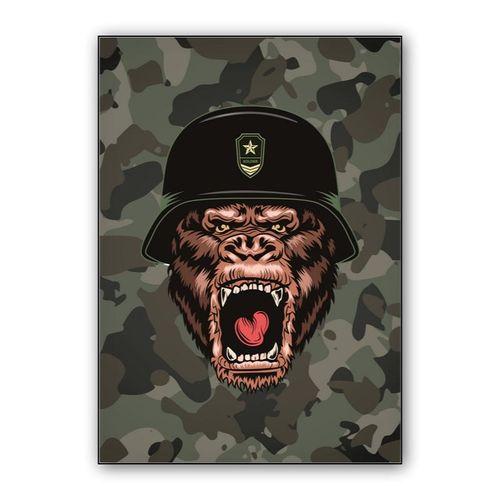 Army Monkey Canvas wall art poster