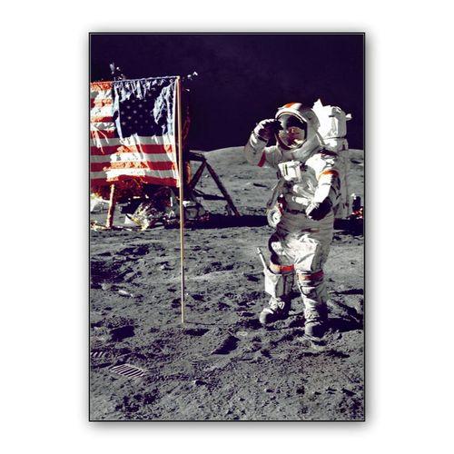 Astronaut on The Moon Canvas wall art poster