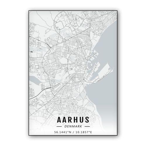 Aarhus map wall art poster
