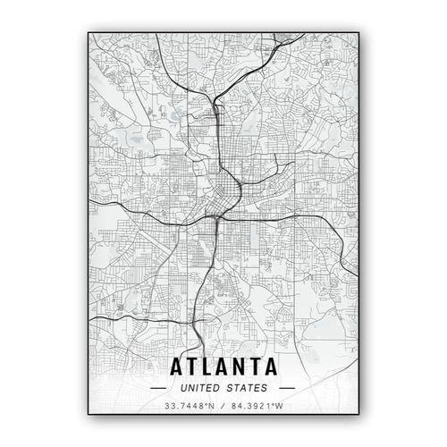 Atlanta map wall art poster