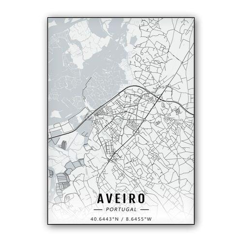 Aveiro map wall art poster
