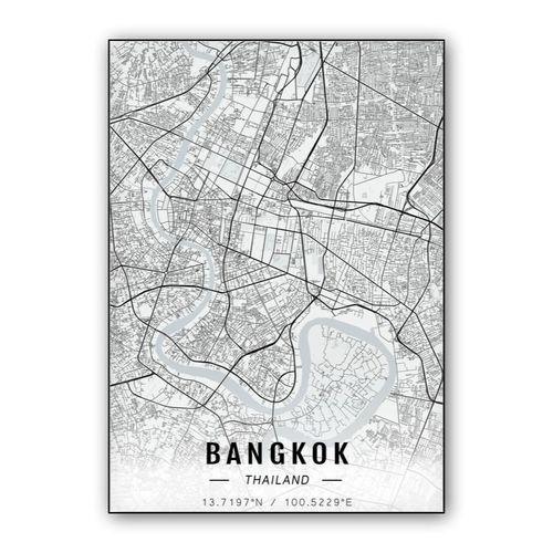 Bangkok map wall art poster
