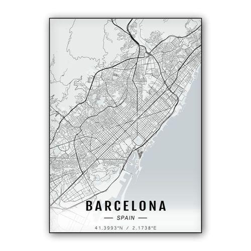 Barcelona map wall art poster