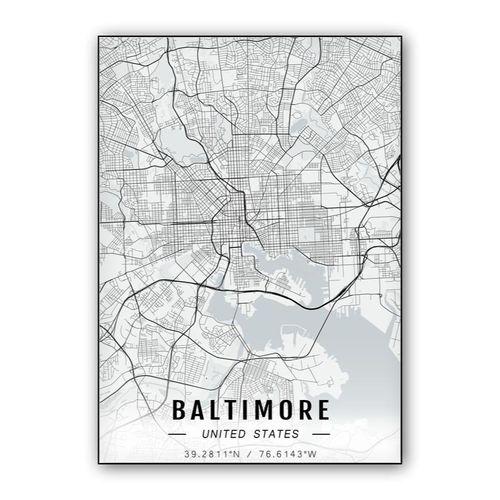 Baltimore map wall art poster