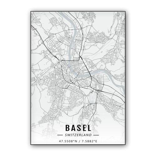 Basel map wall art poster
