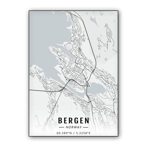 Bergen map wall art poster