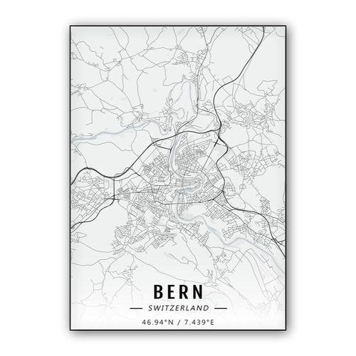 Bern map wall art poster