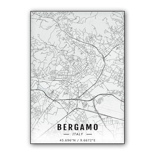 Bergamo map wall art poster