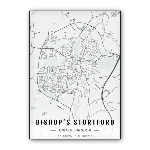 Bishop's Stortford map wall art poster