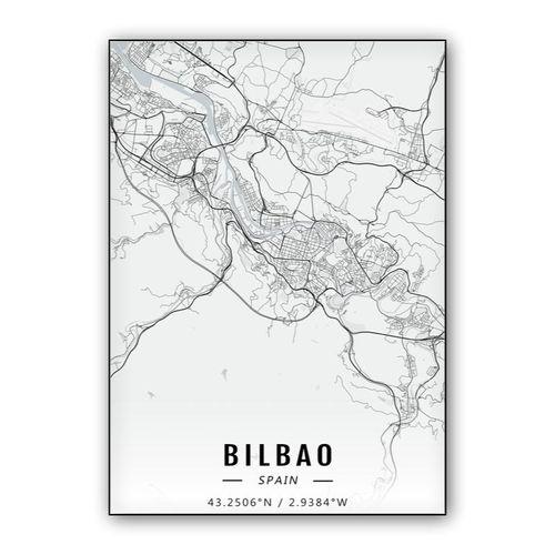 Bilbao map wall art poster